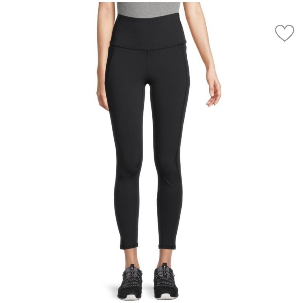 Spyder Active black leggings side cel pocket wide waist stretch Sz M